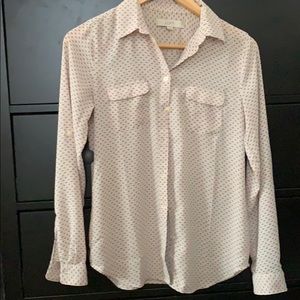 Blush print long sleeve button up.